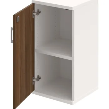 Policová skříň SZ 2 40 01 L – Skříň policová dvéřová 76,8 × 40 cm - Ořech , Bílá , USH – hranatá