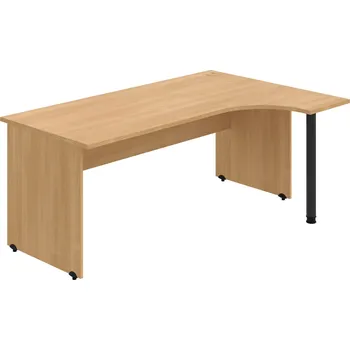 Psací stůl GE 1800 L – Stůl ergo levý 180 × 120 cm - Dub , Dub , Černý kov