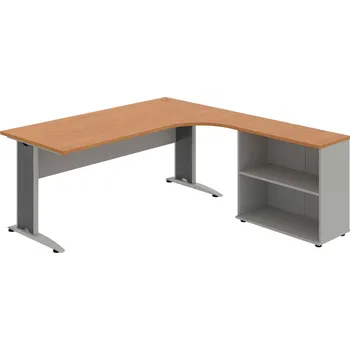 Psací stůl CE 1800 H L – Sestava levá 180 cm - Olše , Šedá , Šedý kov