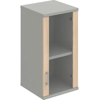 Policová skříň S 2 40 02 P H – Skříň policová dvéřová 76,8 × 40 cm - Akát , Šedá , USH – hranatá