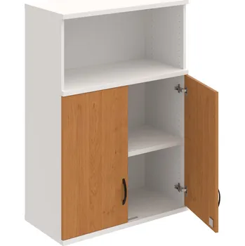 Policová skříň SZ 3 80 02 H – Skříň policová dvéřová 115,2 × 80 cm - Olše , Bílá , UCO – černá