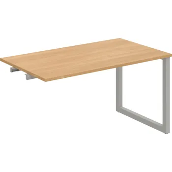 Psací stůl UJ O 1400 R – Stůl jednací rovný délky 140 cm, k řetězení - Dub , Šedý kov