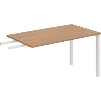 Psací stůl US 1400 RU – Stůl pracovní délky 140 cm, k řetězení - Višeň , Bílý kov