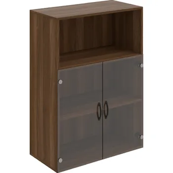 Policová skříň D 3 80 05 – Skříň policová dvéřová 111 × 80 cm - Čiré , Ořech , UCO – černá