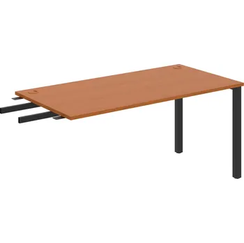 Psací stůl US 1600 RU – Stůl pracovní délky 160 cm, k řetězení - Třešeň , Černý kov