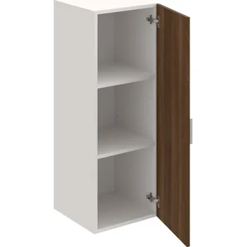 Policová skříň D 3 40 01 – Skříň policová dvéřová 111 × 40 cm - Ořech , Bílá , USH – hranatá