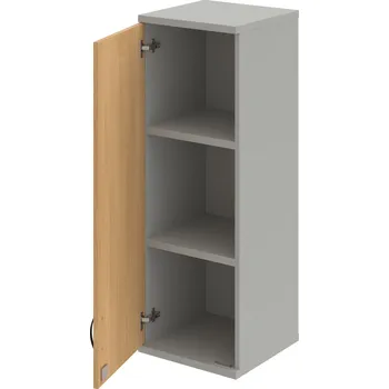 Policová skříň SZ 3 40 01 L H – Skříň policová dvéřová 115,2 × 40 cm - Dub , Šedá , UCO – černá