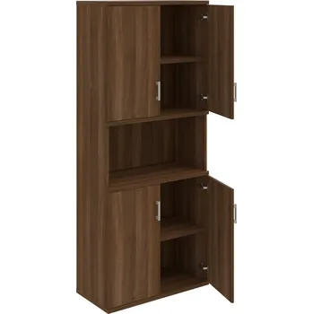 Policová skříň S 5 80 05 – Skříň policová dvéřová 192 × 80 cm - Ořech , Ořech , USH – hranatá