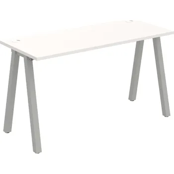 Psací stůl UE A 1400 – Stůl pracovní délky 140 cm, hl. 60 cm - Bílá , Šedý kov