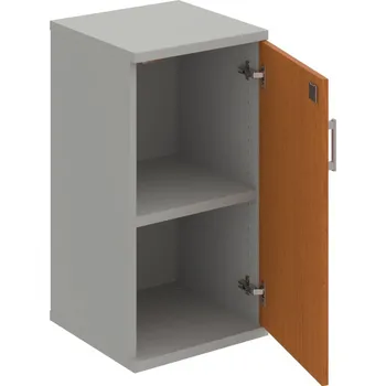 Policová skříň SZ 2 40 01 P – Skříň policová dvéřová 76,8 × 40 cm - Třešeň , Šedá , USH – hranatá