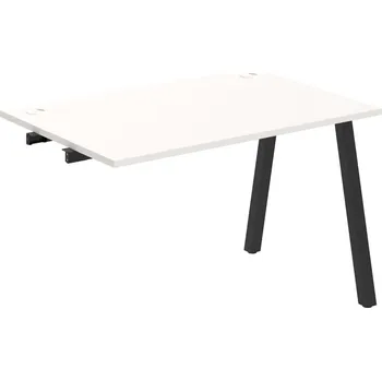 Psací stůl US A 1200 R – Stůl pracovní délky 120 cm, k řetězení - Bílá , Černý kov