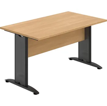 Jednací stůl CJ 1400 – Stůl jednací rovný 140 cm - Dub , Dub , Černý kov