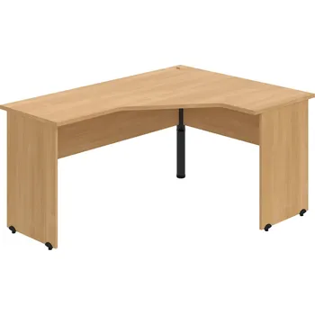Psací stůl GEV 60 L – Stůl ergo levý 160 × 120 cm - Dub , Dub , Černý kov