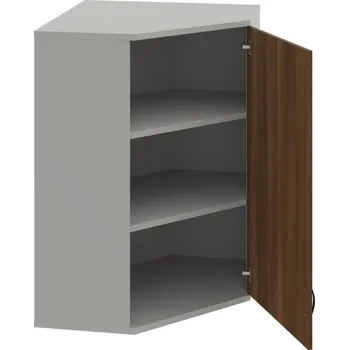 Policová skříň SRV 3 01 P H – Skříň vnitřní roh pravá 115,2 cm - Ořech , Šedá , UCO – černá