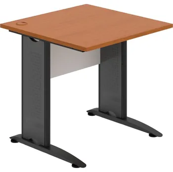 Psací stůl CS 800 – Stůl pracovní rovný 80 cm - Třešeň , Bílá , Černý kov