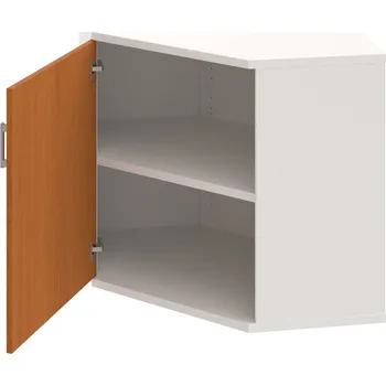 Policová skříň SRV 2 01 L – Skříň vnitřní roh levá 76,8 cm - Třešeň , Bílá , USH – hranatá