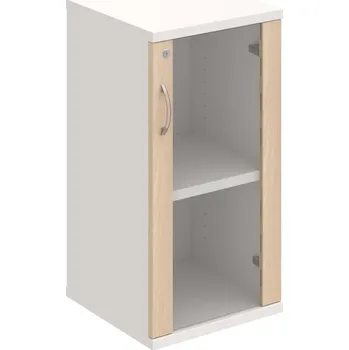 Policová skříň SZ 2 40 02 P – Skříň policová dvéřová 76,8 × 40 cm - Akát , Bílá , USN – Hobis