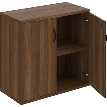 Policová skříň SZ 2 80 01 – Skříň policová dvéřová 76,8 × 80 cm - Ořech , Ořech , UCO – černá