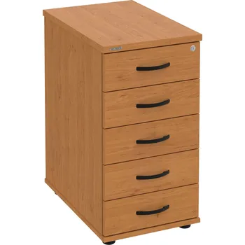 Zásuvkový kontejner K 35 C P – Kontejner, 5 zásuvek, cent. zamykání, léta podél, hl. 60 cm - Olše , Olše , UCO – černá