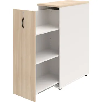 SPVZ 3 L – Skříňka ke stolu, šanonová, výsuvná, levá - Akát , Bílá , UCO – černá