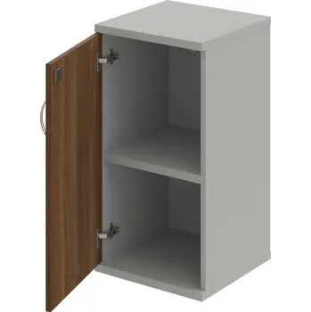 Policová skříň SZ 2 40 01 L – Skříň policová dvéřová 76,8 × 40 cm - Ořech , Šedá , USN – Hobis