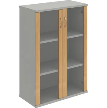 Policová skříň S 3 80 04 – Skříň policová dvéřová 115,2 × 80 cm - Dub , Šedá , USN – Hobis