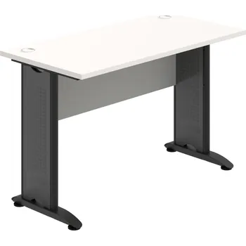 Psací stůl CE 1200 – Stůl pracovní rovný 120 cm, hl. 60 cm - Bílá , Šedá , Černý kov