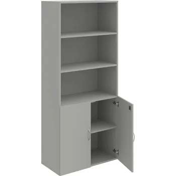 Policová skříň DZ 5 80 03 – Skříň policová dvéřová 185 × 80 cm - Šedá , Šedá , USN – Hobis