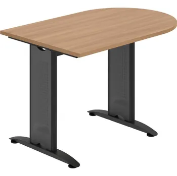 Jednací stůl FP 1200 1 – Stůl jednací oblouk 120 cm - Višeň , Černý kov