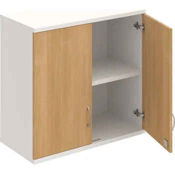 Policová skříň SZ 2 80 01 H – Skříň policová dvéřová 76,8 × 80 cm - Dub , Bílá , USN – Hobis