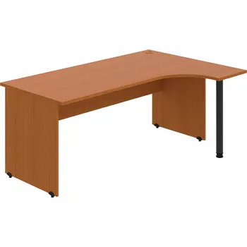 Psací stůl GE 1800 L – Stůl ergo levý 180 × 120 cm - Třešeň , Třešeň , Černý kov