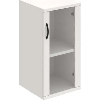 Policová skříň S 2 40 02 P – Skříň policová dvéřová 76,8 × 40 cm - Bílá , Bílá , UCO – černá