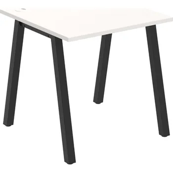 Psací stůl US A 800 – Stůl pracovní délky 80 cm - Bílá , Černý kov