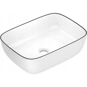 Umyvadlo Umyvadlo na desku 45*32 IMPRESE BLACK EDGE bílé s ČERNÝM FORMA (okrajem)