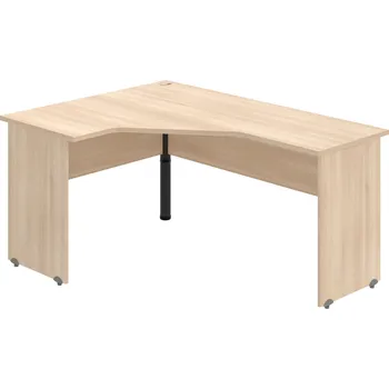 Psací stůl GEV 60 P – Stůl ergo pravý 160 × 120 cm - Akát , Akát , Černý kov