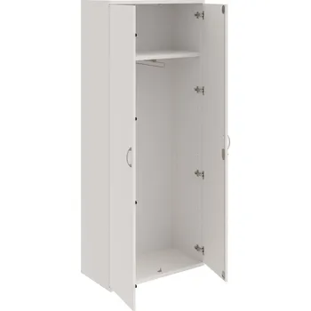 Policová skříň SZR 5 80 01 – Skříň šatní dvéřová 192 × 80 cm - Bílá , Bílá , USN – Hobis