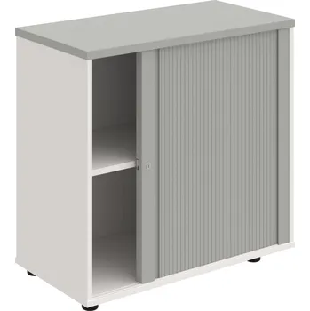 SPRZ 80 40 P – Skříňka ke stolu, roletová, pravá, š. 80 cm - Šedá , Bílá , Šedá