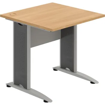 Psací stůl CS 800 – Stůl pracovní rovný 80 cm - Dub , Šedá , Šedý kov