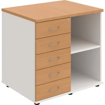 SPKZ 3 80 60 L P – Skříňka ke stolu, levá, s centrálním zamykáním - Buk , Bílá , USN – Hobis