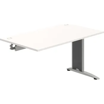 Psací stůl FS 1400 R – Stůl pracovní řetězící rovný 140 cm - Bílá , Šedý kov