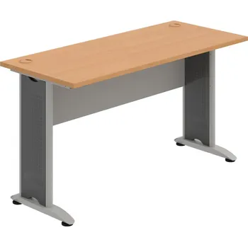 Psací stůl CE 1400 – Stůl pracovní rovný 140 cm, hl. 60 cm - Buk , Šedá , Šedý kov