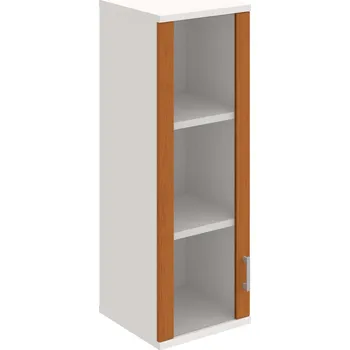 Policová skříň S 3 40 02 L H – Skříň policová dvéřová 115,2 × 40 cm - Třešeň , Bílá , USH – hranatá
