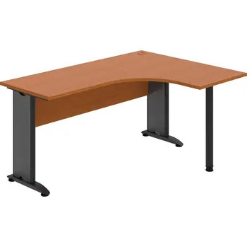 Psací stůl CE 60 L – Stůl ergo levý 160 × 120 cm - Třešeň , Třešeň , Černý kov