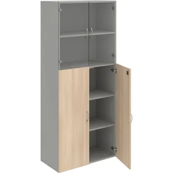 Policová skříň DZ 5 80 08 – Skříň policová dvéřová 185 × 80 cm - Akát , Šedá , USN – Hobis