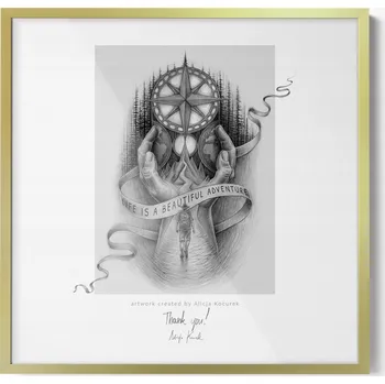 Obraz Zlatý rámeček 50x50 cm – elegantní rámeček pro minimalistický interiér