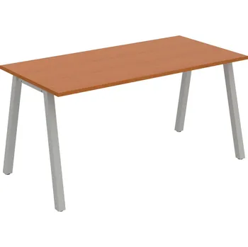 Psací stůl UJ A 1600 – Stůl jednací rovný délky 160 cm - Třešeň , Šedý kov