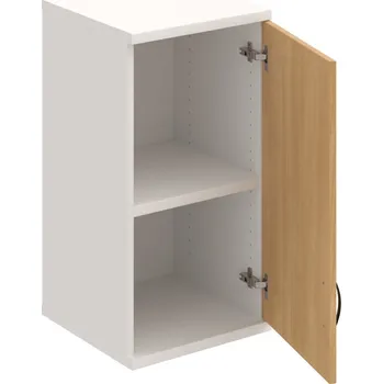 Policová skříň S 2 40 01 P H – Skříň policová dvéřová 76,8 × 40 cm - Dub , Bílá , UCO – černá