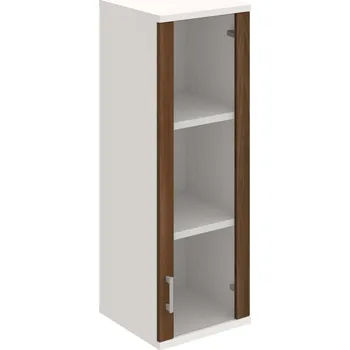 Policová skříň S 3 40 02 P H – Skříň policová dvéřová 115,2 × 40 cm - Ořech , Bílá , USH – hranatá