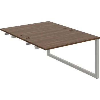 Psací stůl USD O 1200 R – Stůl pracovní 120 × 160 cm, k řetězení - Ořech , Šedý kov