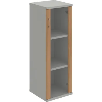 Policová skříň S 3 40 02 P – Skříň policová dvéřová 115,2 × 40 cm - Višeň , Šedá , USN – Hobis